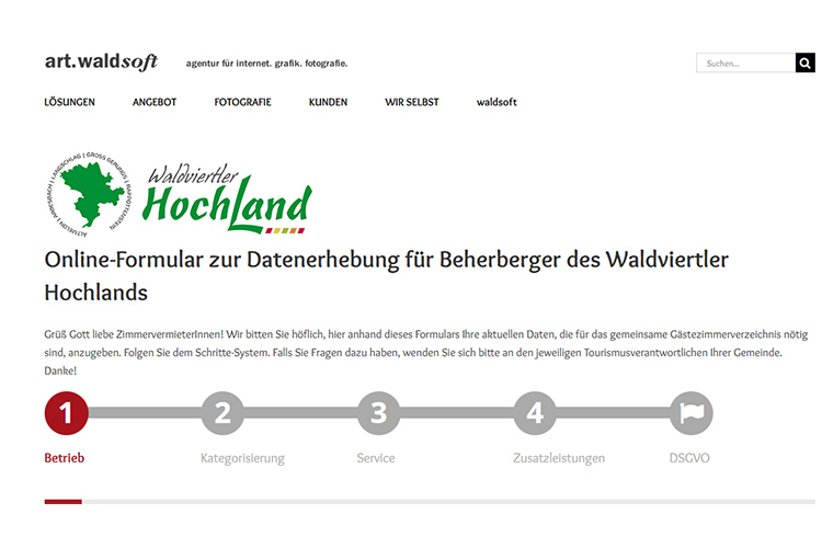 WV Hochland Gästezimmer Verzeichnis Online-Formular