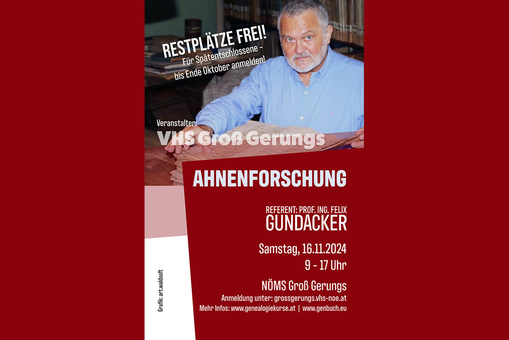 Prof. Gundacker Ahnenforschung Flyer
